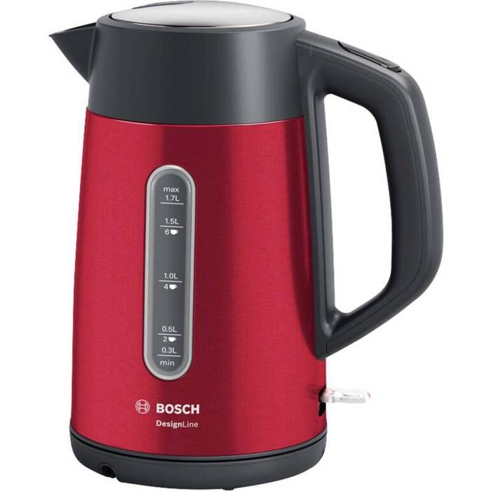 Bosch Bouilloire TWK4P434 bouilloire 1,7 L Noir, Rouge 2400 W