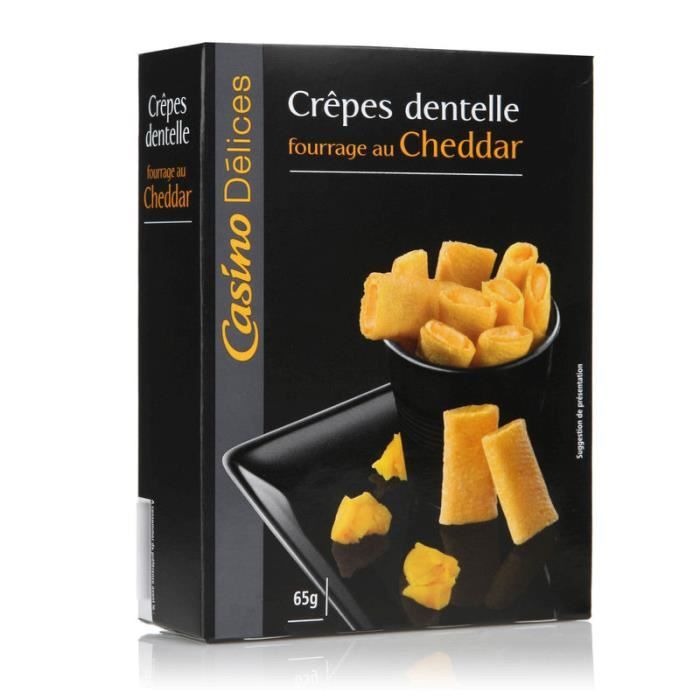 CASINO Dél. Crêpes Dentelle Fourrage Cheddar 65g