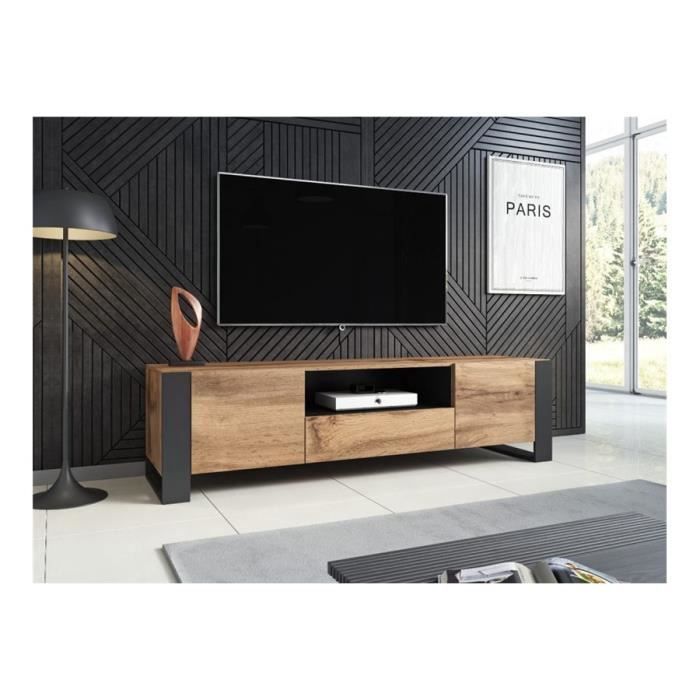 Meuble TV design DOOWA - Bois et gris