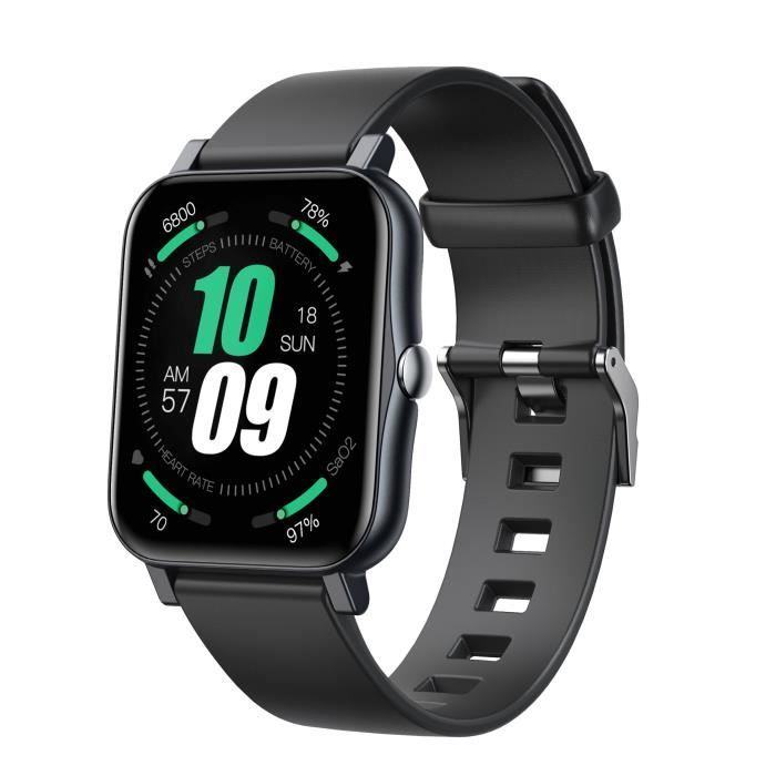 Montre Connectée 1,7pouce Bluetooth Femmes Homme Smartwatch température corporelle Sport Podometre Cardio frequence Etanche IP68
