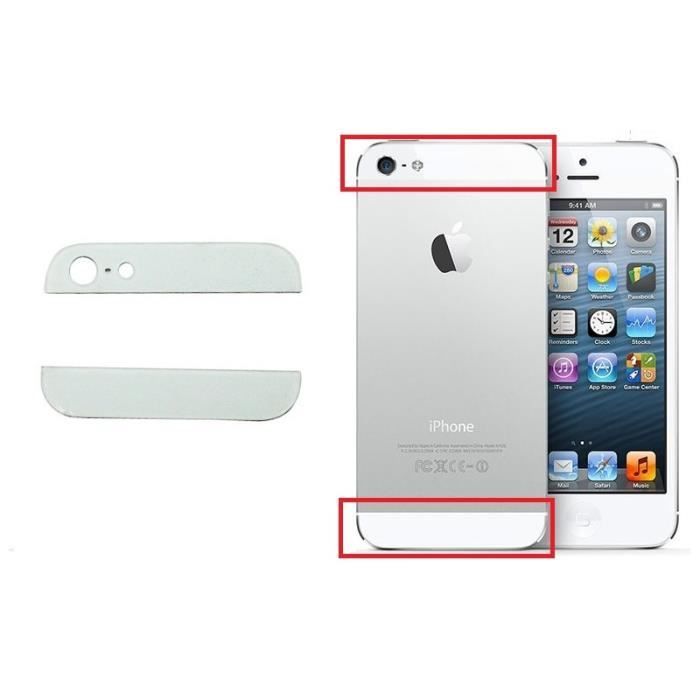 VITRE ARRIERE DU HAUT ET BAS APPLE IPHONE 5 BLANC
