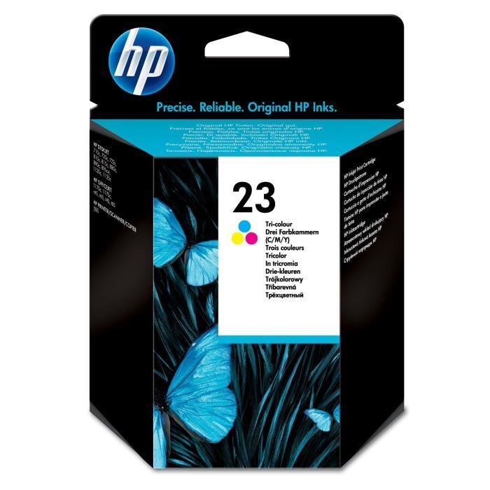 HP 23 cartouche d'encre trois couleurs authentique pour HP PSC 500 et HP OfficeJet Pro 1170 (C1823D)