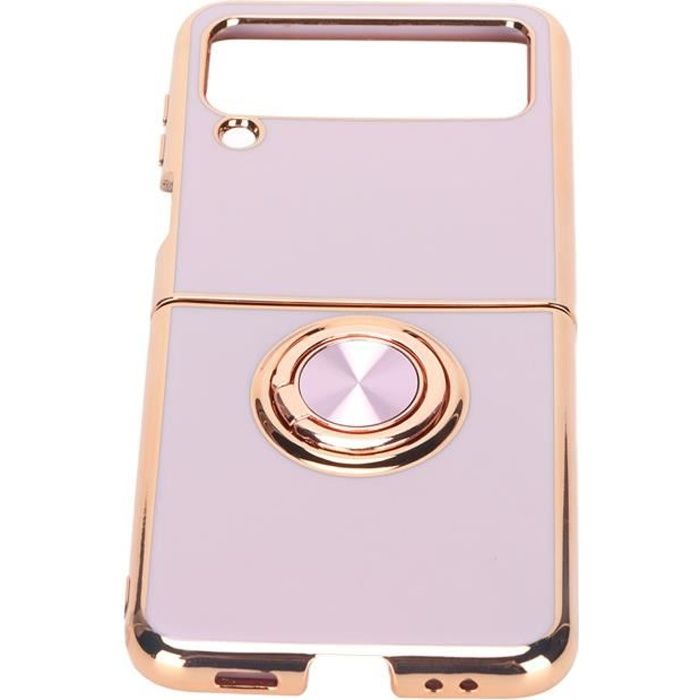 Coque de protection magnétique avec support de boucle de doigt de rotation à 360° pour Z Flip 3 (Violet clair) -BEL
