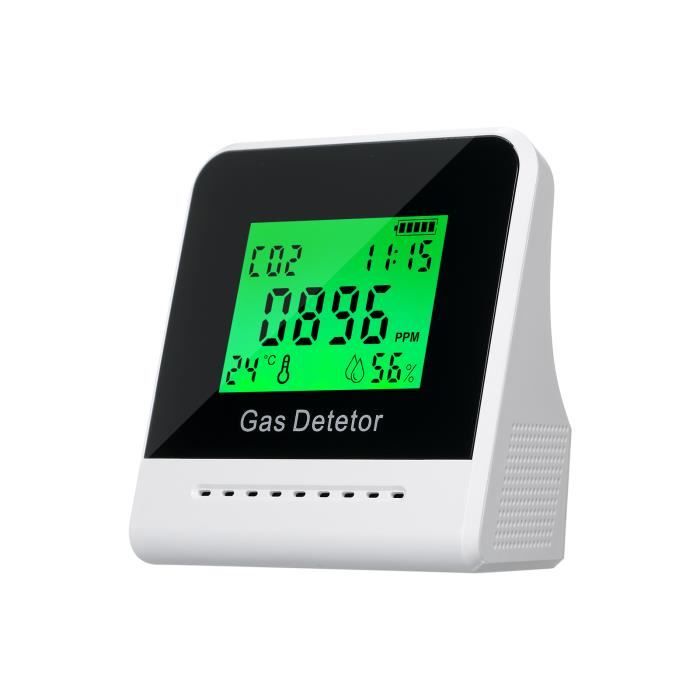 Compteur de CO 2, détecteur de dioxyde de carbone intérieur, grand écran LCD à induction de semi-conducteur Détection de CO 2