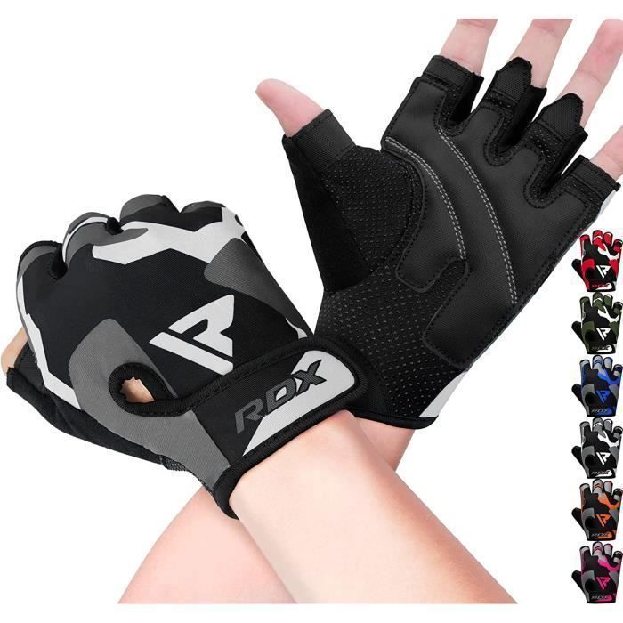 RDX Fitness Gants Bodybuilding Haltérophilie Gants d'haltérophilie rembourrés antidérapants avec protection de la paume, gris