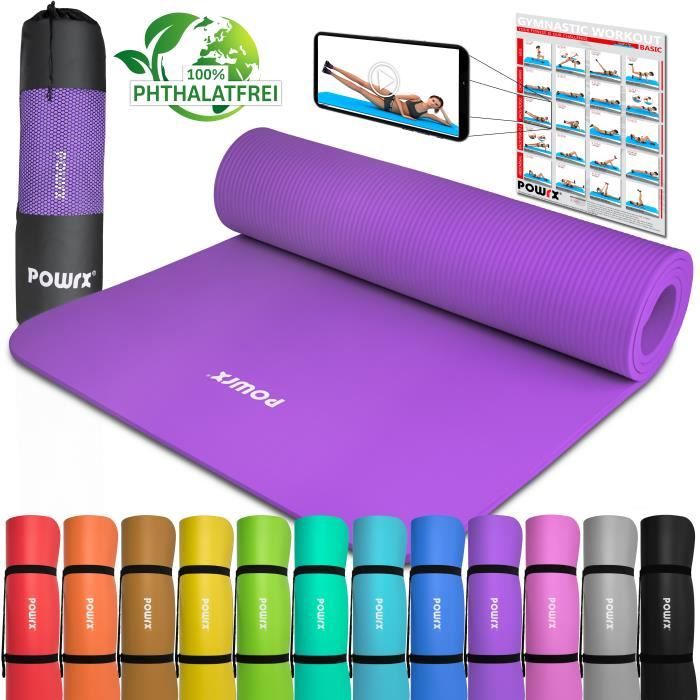 Tapis de gymnastique Tapis de yoga avec tapis d'entrainement I Entrainement 183x60x1cm vers. couleurs Couleur: Violet