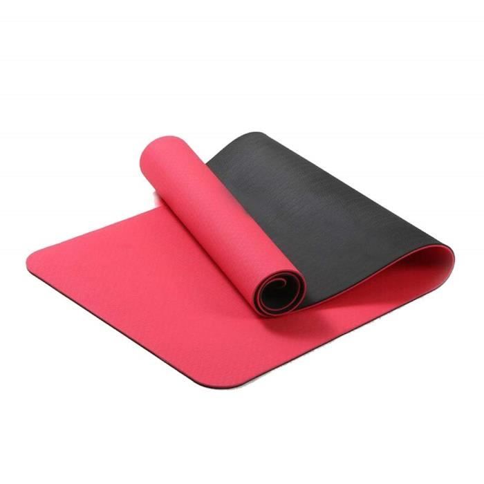 Rouge TPE Tapis De Yoga 6mm Tapis de Fitness Tablette Support Tapis De Yoga Pilates Écologique Amical sans Odeur