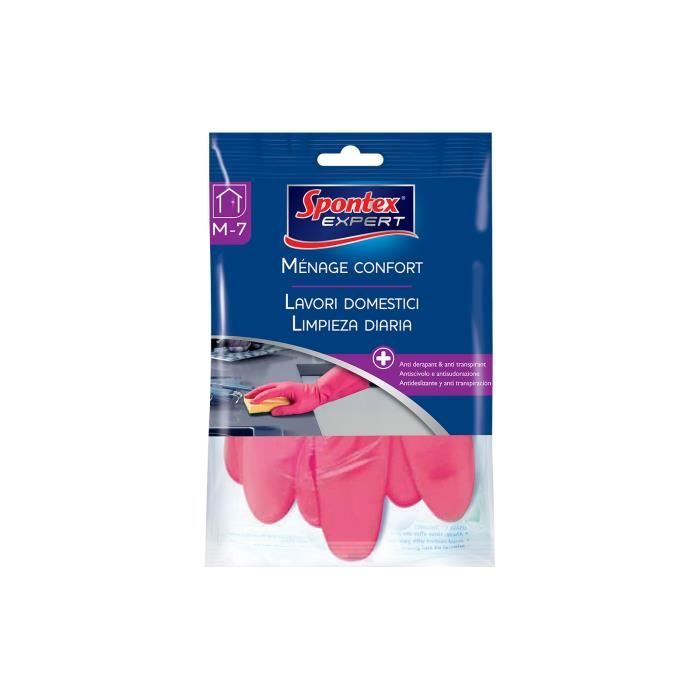 Gants Ménage Confort SPONTEX EXPERT- M