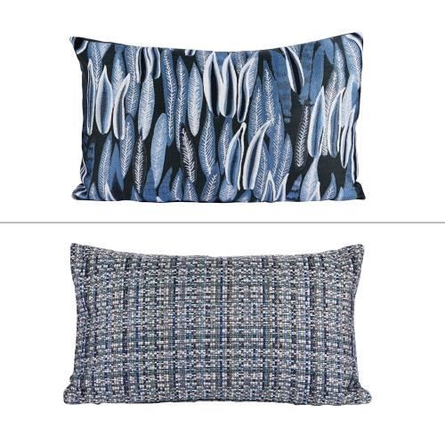 Coussin leaf bleu 30x50 cm (1 modèle aléatoire) - Table Passion Décoré