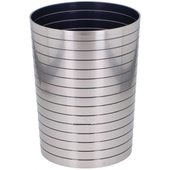 TOM poubelle en acier inoxydable 6 L argent
