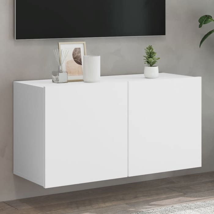 vidaXL Meuble TV mural blanc 80x30x41 cm 836952