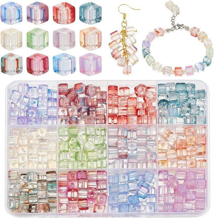 Perles En Verre Clair CRAFTYMELODY - 2400 Pièces, 16 Styles Différents, Pour La Création De Bijoux Et DIY