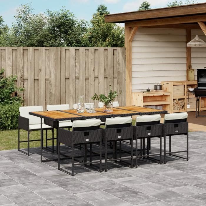 vidaXL Ensemble à manger de jardin 9pcs - vue 2