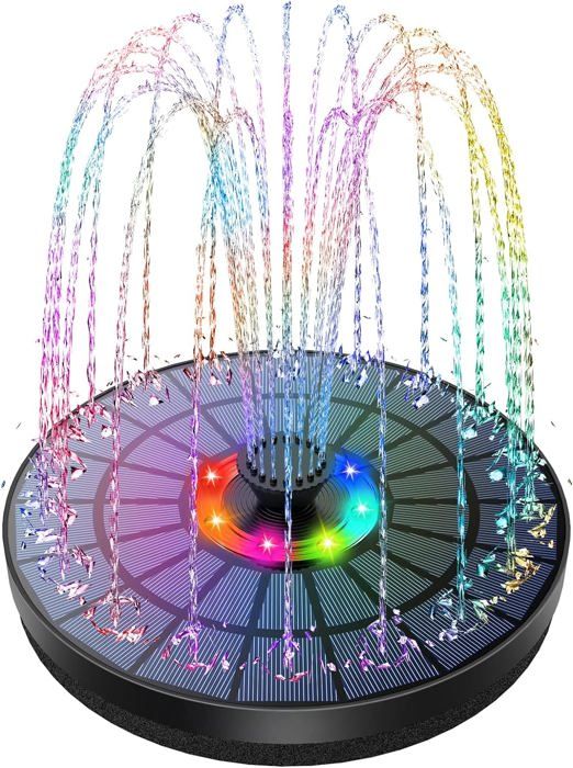 Pompe À Fontaine Solaire Avec Lumière LED, Pompe À Eau Solaire 3W