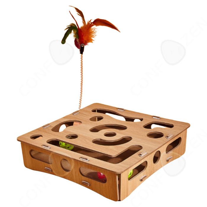 Comparer les prix de C Jouets pour chats pour chat en forme de boîte labyrinthe pour creuser des trous boule de piste teaser de chat jouets éducatifs