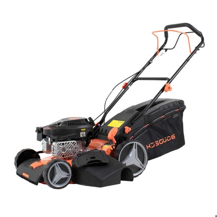 BOUDECH Jukut 170 - Tondeuse &agrave; gazon &agrave; traction Moteur essence 4 temps 170cc 3.5HP Coupe 30-80 mm avec fonction Mulching Noir