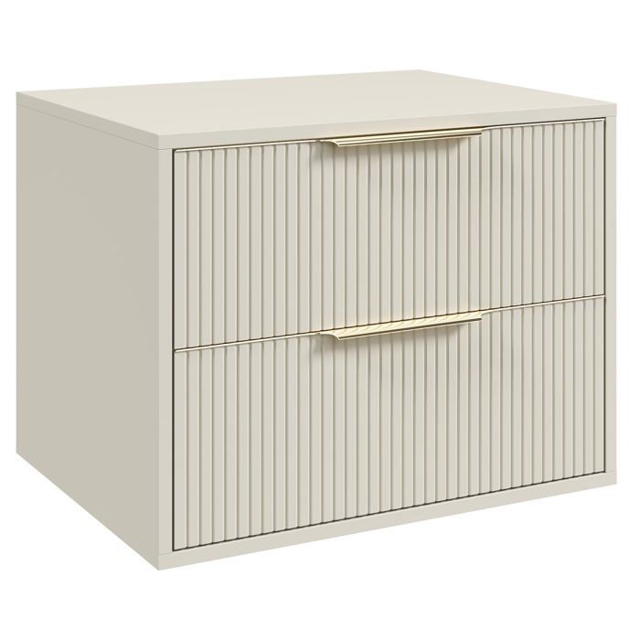 Badplaats Meuble vasque Rimini 60 cm - Beige - Meuble de salle de bain avec tiroirs Badplaats Meuble vasque Rimini 60 cm - Beige - Meuble de salle de bain avec tiroirs