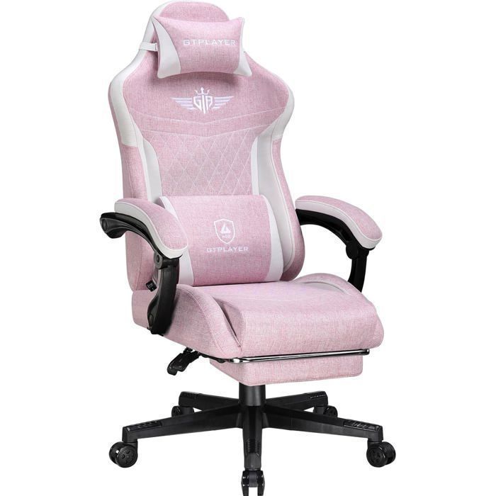 GTPLAYER Chaise Gaming Ergonomique Fauteuil avec Soutien lombaire 150kg en Tissu - vue 3