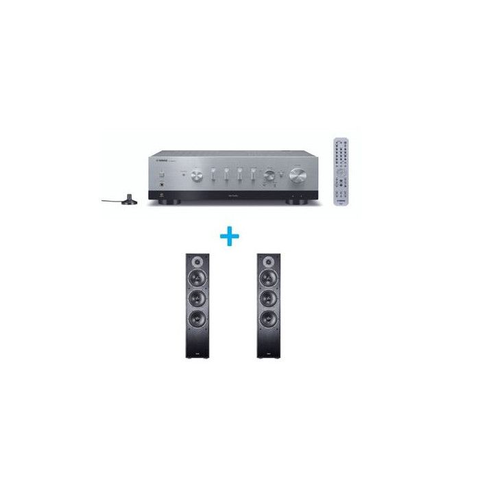 Amplificateur Hi Fi Yamaha R N800A + une paire d'enceintes colonne Magnat Monitor S70 - vue 2
