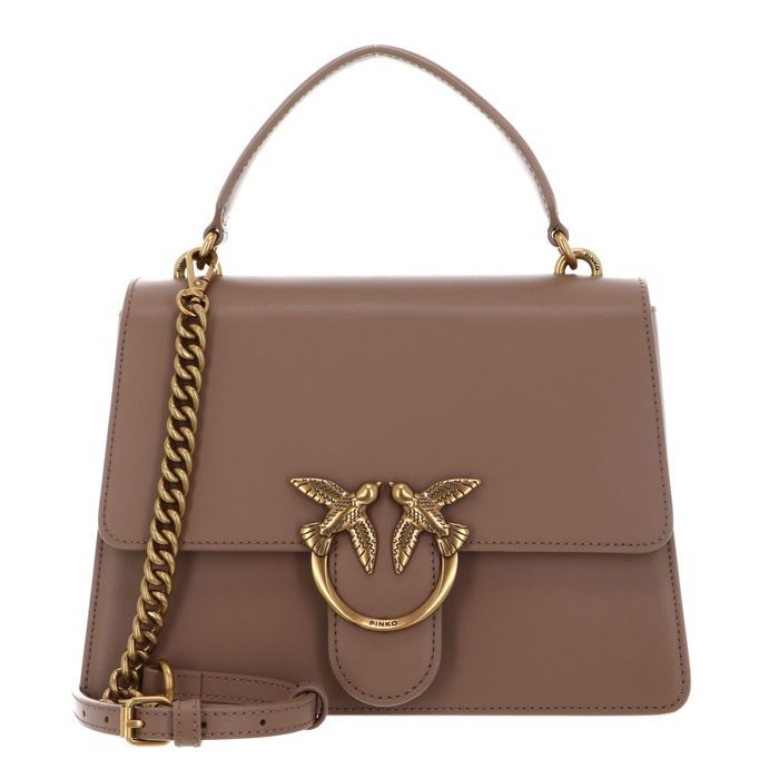PINKO Sac à main taupe pour femme - Love One Top Handle Classic Light M Ginger Biscuit - Antique Gold 297521 PINKO Sac à main taupe pour femme - Love One Top Handle Classic Light M Ginger Biscuit - Antique Gold 297521