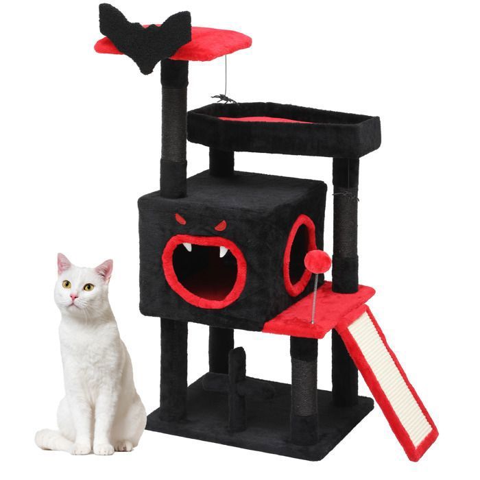 Meilleurs prix pour Balconera Arbre à Chat - belle Maison pour Chat Gothique Noir-  111cm