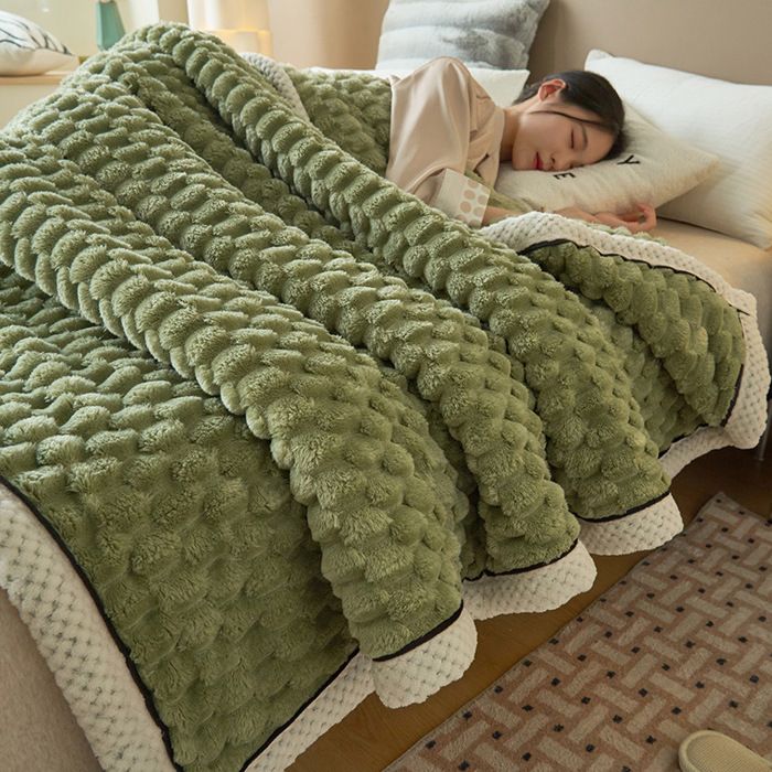 Plaid flanelle XL - 220 x 240 cm - Vert