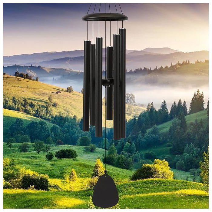 Carillon Éolien Condoléances Extérieur - Grand Ton Profond 91,4 Cm - Bronze - Mélodie Apaisante - Commémoratif Jardin