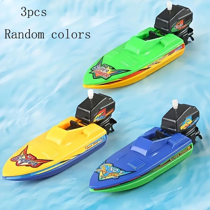 Bateau à Moteur Jouet - 3 Pièces - Jeu d'Eau - Amusement Bain - Multicolore - Enfants 3 Ans+ - Puériculture & Eveil bébé