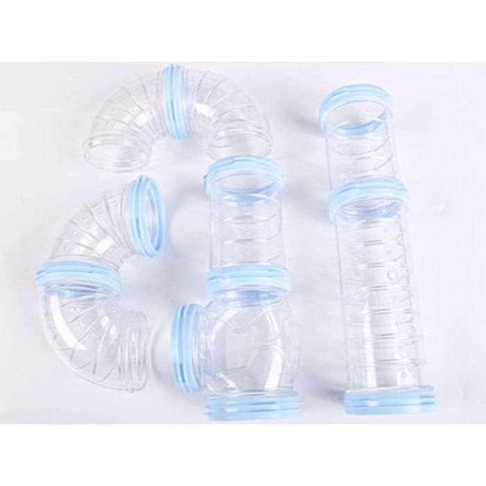 Tunnel transparent modulaire pour rongeurs–Tuyaux d’extension DIY pour cage hamster–Diamètre55 cm--Bleu Label