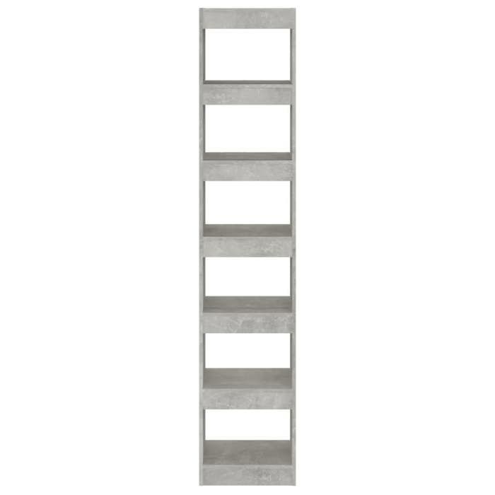 Remise 2026®Cabinet de salon Gris - Bibliothèque - Séparateur de pièce - gris béton - 40x30x198cm - stockage livres - 766 4197243