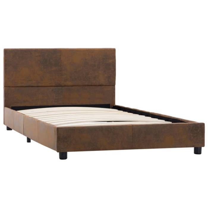 Mode Meuble de chambre - vidaxl - Cadre de lit sans matelas - marron similicuir daim 100x200 cm - pour maison N1B12847