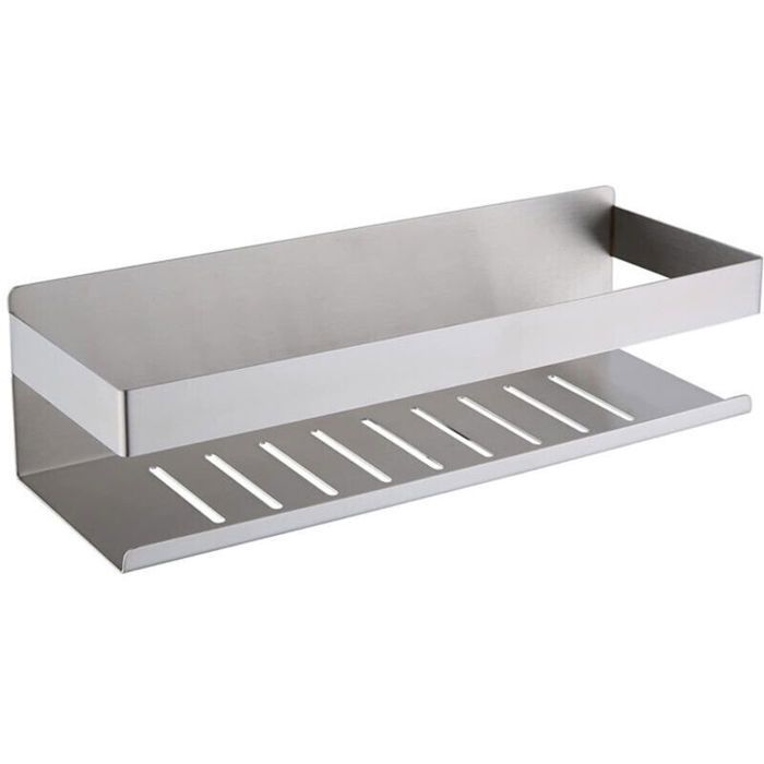 Étagère de douche auto-adhésive - PZCC - Acier inoxydable - Nickel brossé - Antirouille - Résistant à la corrosion