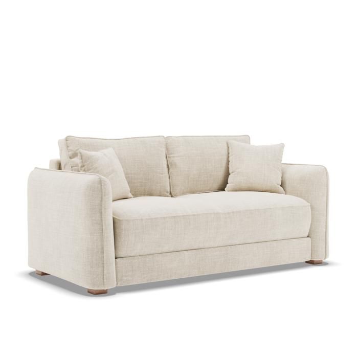 SLOME Canapé 3 places beige accoudoirs arrondis MILO SLOME Canapé 3 places beige accoudoirs arrondis MILO