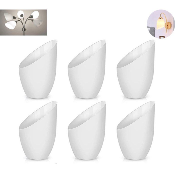 Lot de 6 abat-jour forme fer à cheval bord incliné blanc pour lampe de table suspension plafond salon chambre