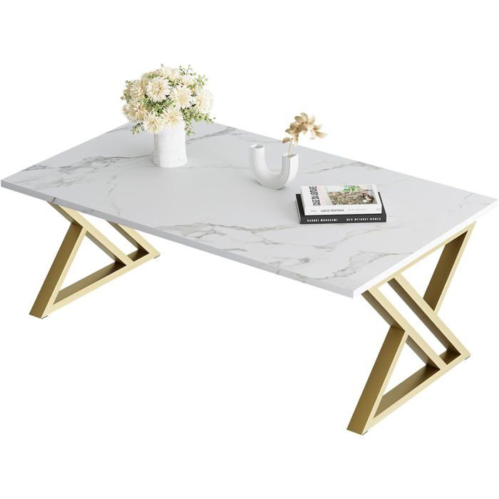Table bassetable de salontables basses centralestables basses rectangulairesbureau dextrémité latéral avec cadre en métal doré