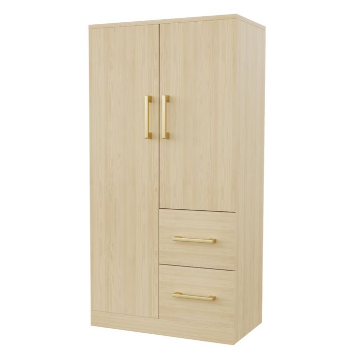 Armoire 70 x 40 x 135 cm modèle à double porte avec tiroirs et compartiments de rangement armoire simple couleur bois. Armoire 70 x 40 x 135 cm modèle à double porte avec tiroirs et compartiments de rangement armoire simple couleur bois.