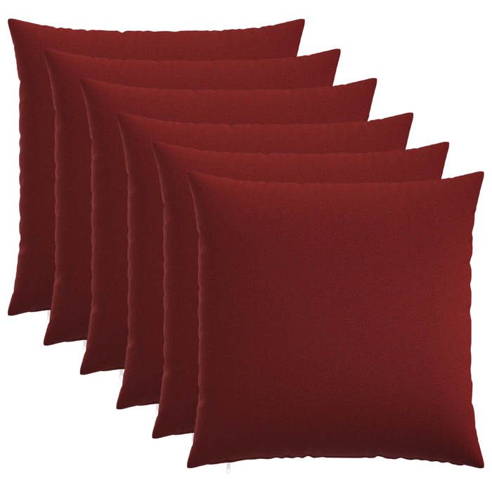 vidaXL Housse de coussin 6 pc HEERLEN Bordeaux 60 x 60 cm Tissu 912532