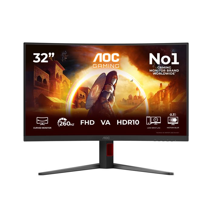 Écran PC AOC G4 C32G4Z 31 5 Full HD 260Hz VA Incurvé HDR10 Réglable Hauteur - vue 2