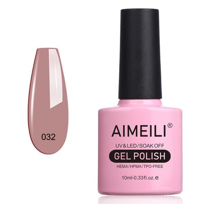 AIMEILI Soak Off UV LED Vernis à Ongles Gel Semi-Permanent Nude Gel Polish - Eur So Chic (032) 10ml