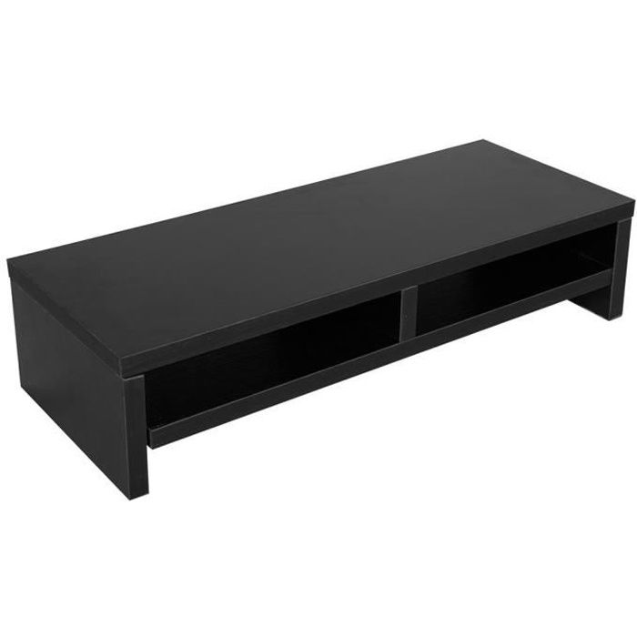Rehausseur décran en bois NAKESHOP - Noir - Support pour moniteur LCD TV - Capacité 30 kg