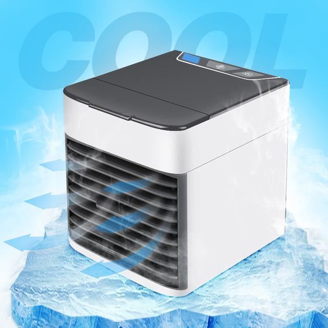 Climatiseur Portable 2024 Ultra Silencieux - Rafraîchisseur D'Air 500 Ml Avec Brumisation, 2 Vitesses + 2 Modes, Rechargeable USB, Idéal Chambre, Bureau Ou Voyage