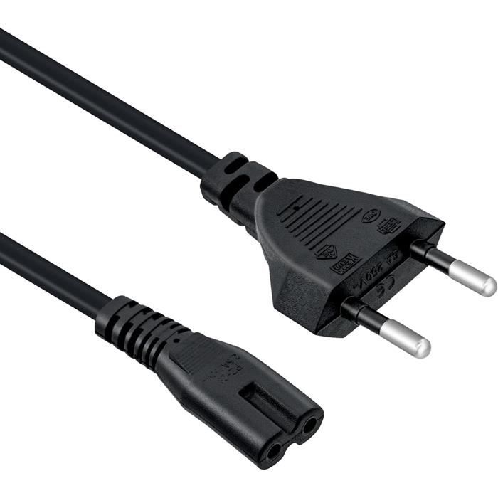 3M Câble D'Alimentation Eu Plug C7 Bipolaire 2 Câble Pour Ps5 - Ps4 - Ps3 -  Xbox Série X-S - Noir[H113] - Cdiscount Informatique