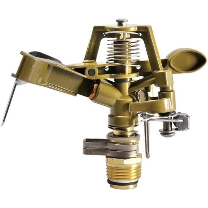 Arroseur Agricole Rotatif 360° - Rayon 20-26 M - Avec 3 Buses (6,8,9mm) - Filetage NPT 2,5 Cm - Pour Grandes Surfaces