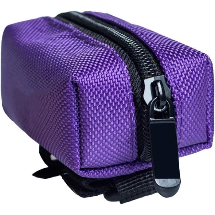 Pochette à Crottes Portable Pour Chien - Organisateur De Sacs à Déjections Avec Boucle Pratique Pour Promenade Et Randonnée - Rouge - 12