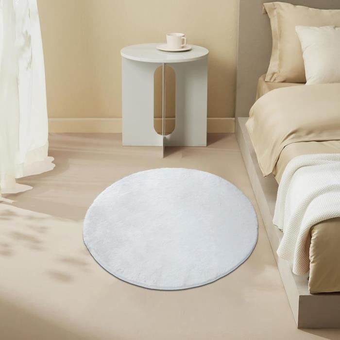 Tapis Ashler Home Deco Fausse Fourrure De Lapin Blanc - 60x90cm - Ultra Doux