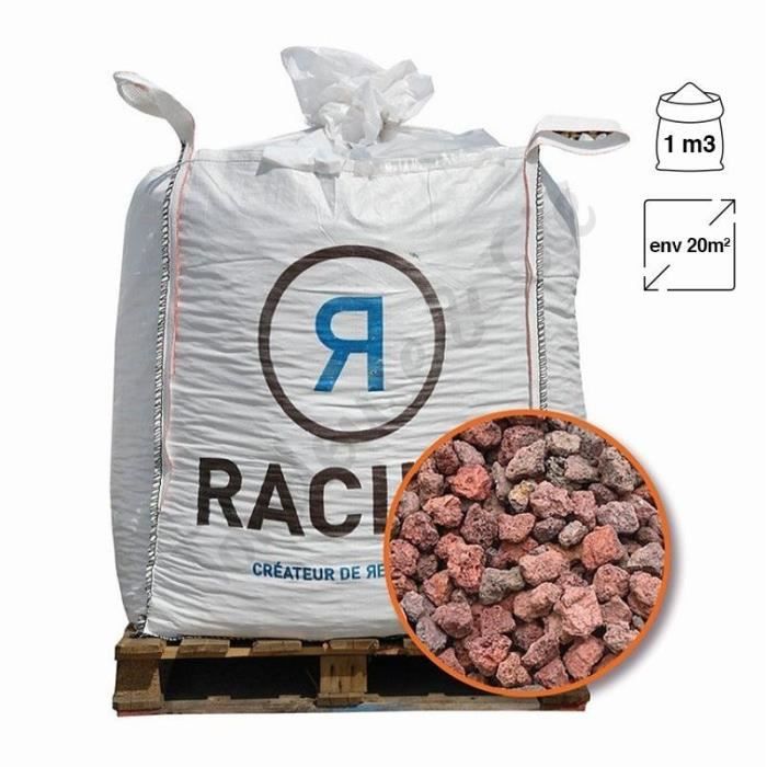 Paillage De Lin Pas Cher Paillage Mineral En Pouzzolane Rouge 20 40 Big Bag 1 M3 Pour 20m2