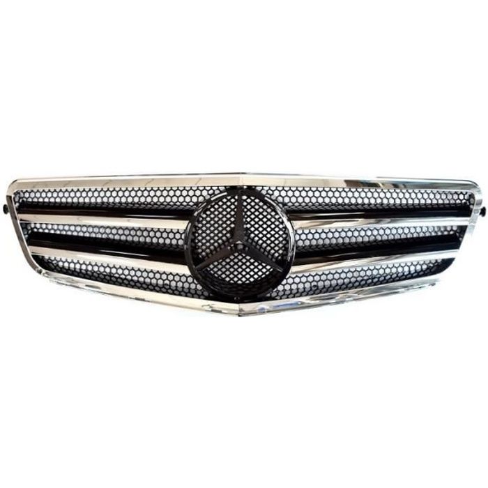 CALANDRE MERCEDES CLASSE C W204 NOIR BRILLANT ET CHROME