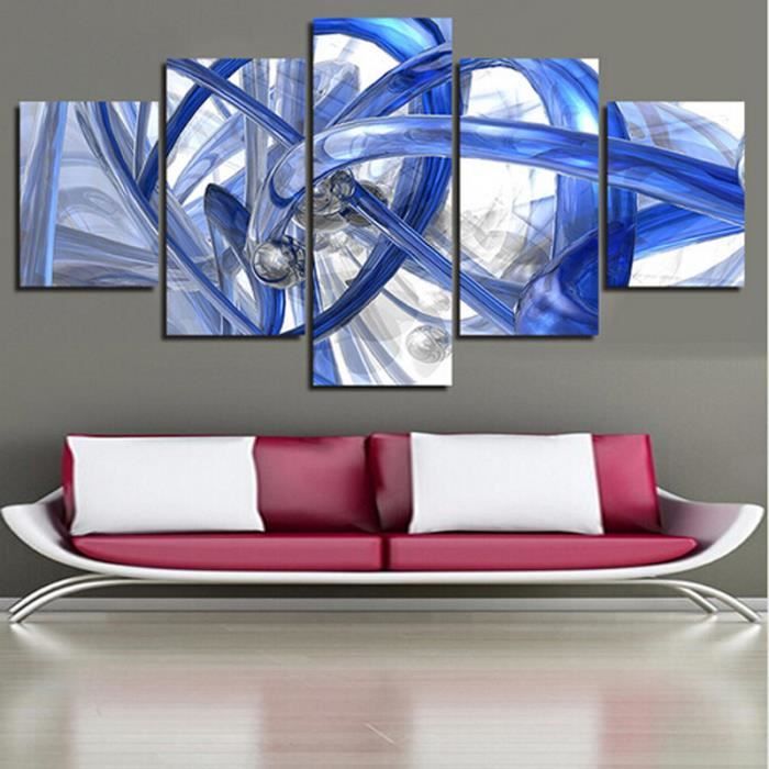 Unframed 5 pcs Toile abstraite entouré la peinture des idées de décoration  de la maison moderne de salon 30x40cmx2+30x60cmx2+30x80cm - Achat / Vente  tableau - toile - Cdiscount