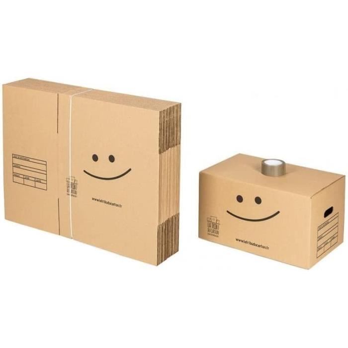 Kit 20 cartons standard avec poignées [499] - Cdiscount Bricolage