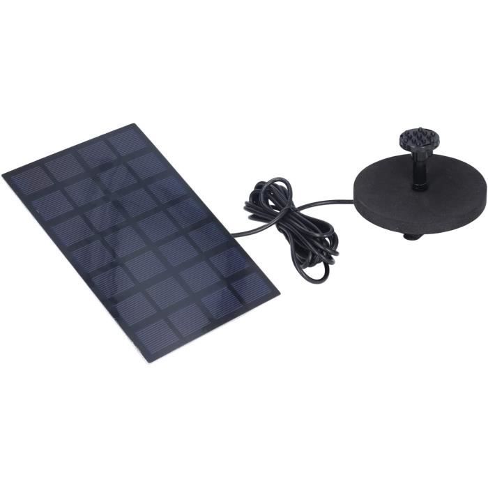 Pompe Fontaine à Eau Solaire 3W 120L/H - Pompe Solaire Jardin Avec 6 Couvercles De Buse, Énergie Renouvelable Pour Étang Et Bassin